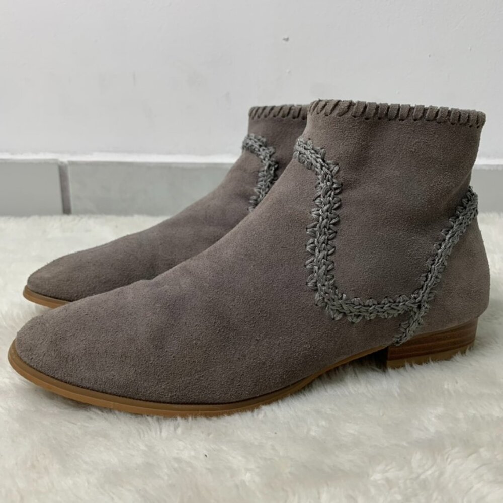 Jack Rogers Women's Gemma Suede Leather Ankle Booties Gray Size 7.5